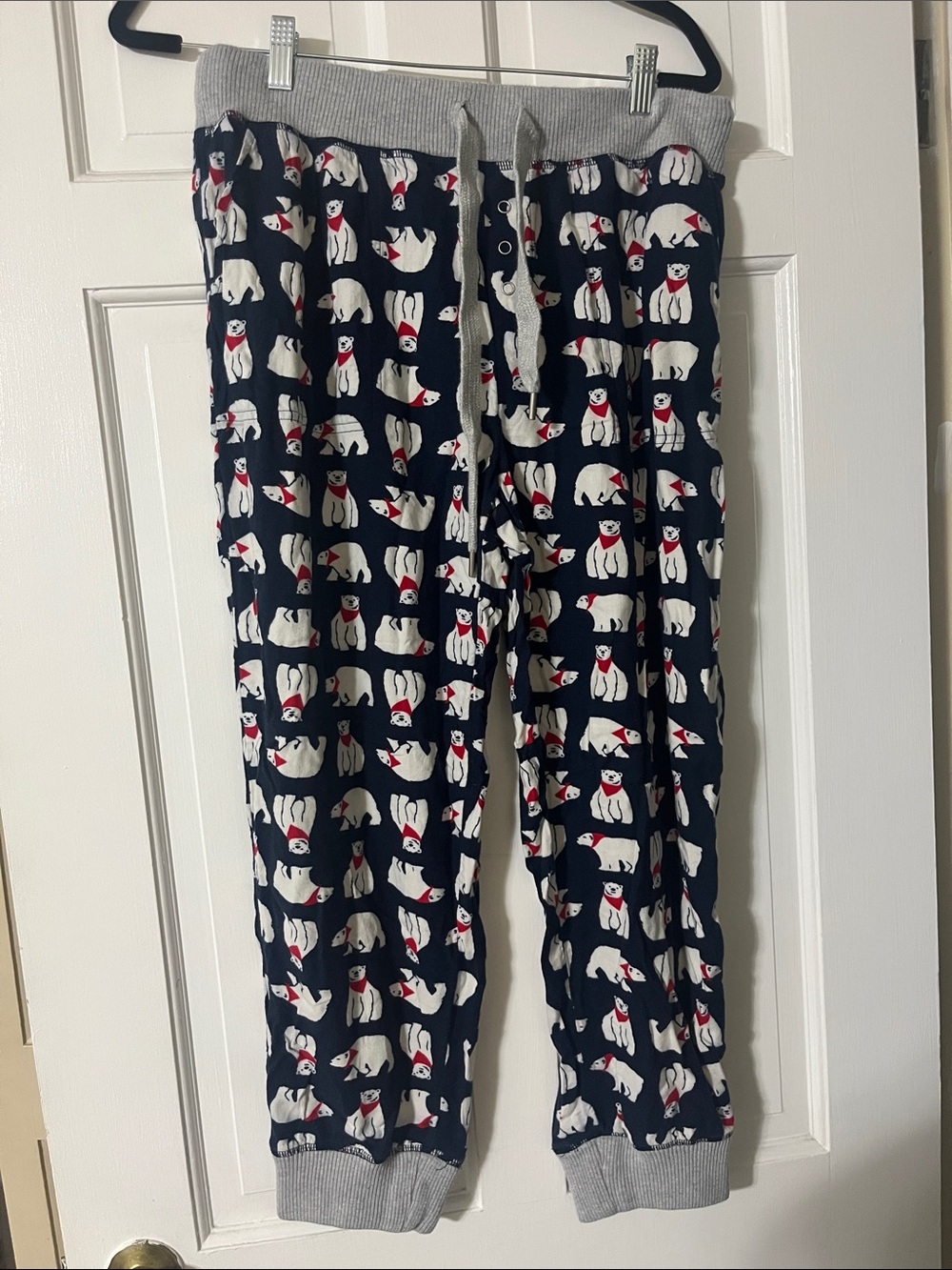 aerie Navy Polar Bear Print Pajama Pants with Gray Waistband